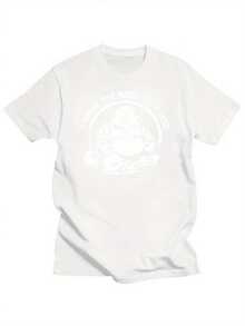 Men's Plus Size Buddha Funny T-Shirt "I Have The Body Of A God" - Plus Size Pride Graphic Tee, Black With White Lettering, Soft And Breathable Cotton, Regular Fit For Summer And Casual Wear, Humorous Clothing, PLUS SIZE - 白色 - 查看 1