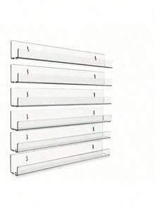 Kệ treo tường đựng sơn móng tay trong suốt, 6 tầng, cao 15 inch, làm từ acrylic trong suốt, chứa được 66-90 chai sơn móng tay, kệ treo tường đa năng bằng acrylic. - Trong sáng - Xem 8