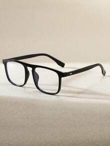 1pc Retro Square Y2K Style Eyeglasses, Cute Daily Wear For Women - Black - View 2