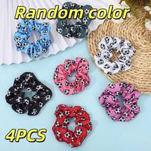 4/1pc Cute Football Cartoon Printed Silk Scrunchie, Gentle No Hair Damage, Fashion Daily Hair Tie, Perfect For Daily Wear, Outdoor Travel, Sports Events & General Festivals, Practical Hair Accessories, Hair - Multicolor - View 17