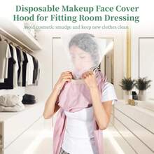 100pcs Disposable Face Makeup Protection Mask, Non-Woven Fabric Dress Makeup Cover, Makeup Protection Mask For Women, Fitting Room Makeup Protection Cover, Clothing Store Customer Fitting One-Time Hair Cap, Anti-Stain Makeup Foundation - White - View 6