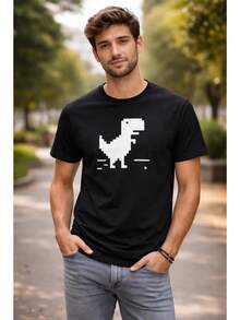 Playera Dinosaurio - Negro - Ver 1