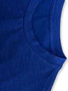 Camiseta con un momento de bateo de béisbol, perfecta para hombres, diseño casual de manga corta ideal para el verano - Azul - Ver 4