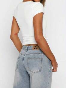 y sexy de punto para mujer Vaiaye, camiseta casual de cuello cuadrado de unicolor, blanco para primavera/verano - Blanco - Ver 5