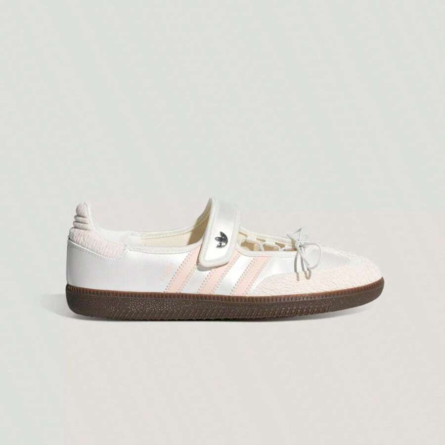 Giày thể thao nữ Adidas Clover SAMBA JANE kiểu Mary Jane màu bạc, cổ chữ T. - Hồng - Xem 1