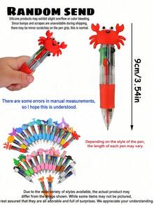 Bộ 12 bút bi hình động vật hoạt hình dễ thương chủ đề đại dương, 4 màu trung tính: Thiết kế hình động vật đáng yêu, viết trơn tru. Hoàn hảo làm đồ dùng văn phòng hoặc quà tặng giá trị - Thích hợp cho sinh nhật, tiệc độc thân, tiệc mừng em bé, lễ đính hôn, biểu diễn ba lê, trường học, văn phòng và sử dụng tại nhà. - Bút bốn màu trong suốt Ocean - Xem 3