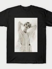 Camiseta de hombre con diseño de Jimin, cuello redondo, manga corta, corte regular, ropa casual, cómoda para todas las estaciones, adecuada para el Día de San Valentín, el Día del Padre, Navidad y uso diario.| Camiseta de cuello redondo| Blusas de textura suave para mujer, camisas de mujer, tops, maija, maija mujer, ropa para clima cálido, atuendo de verano, atuendo de fiesta. - Negro - Ver 7