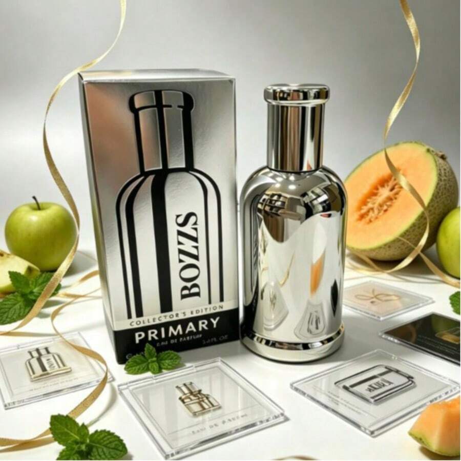 100ml perfume hombre  atalcado fresco terroso ozónico amaderado cítrico ahumado BOZZS - Plateado - Ver 1