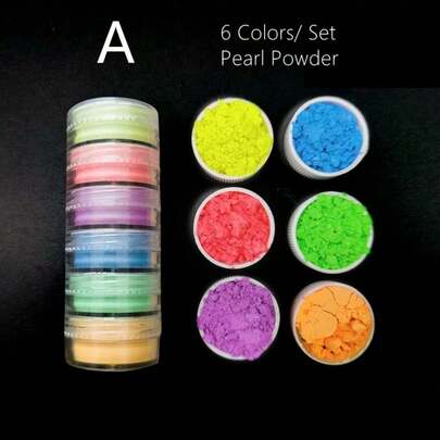 Dofuny 6colors Symphony Aurora Pearlescent Pigment BlingBling Mica Powder -DIY Epoxy Resin Soap Candle Jewelry Making Pigment
