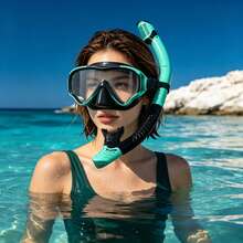 Equipo de snorkel para adultos, máscara de snorkel con gafas antivaho de vidrio templado de 180 grados, tubo de respiración seco, adecuado para hombres y mujeres - Multicolor - Ver 5