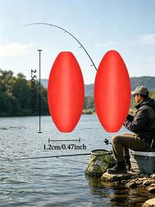20pcs Heavy Duty EVA Olive Shaped High Visibility Fishing Floats, Anti-Tangle Streamlined Fishing Bobbers, Freshwater Lake And River Fishing Gear, Durable Fishing Float Accessories - Multicolor - View 5