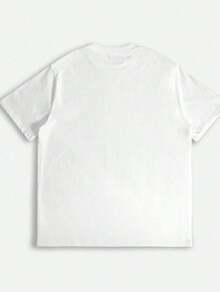 Camiseta de manga corta de poliéster para mujer con un divertido diseño de unicornio, ideal para ambientes relajados en casa, cafeterías o salidas. Es ligera, resistente y perfecta para la comodidad diaria. Camiseta casual de manga corta con cuello redondo para mujer. - Blanco - Ver 3