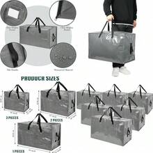 Shappy - 6 bolsas de almacenamiento etragrandes para adornos de Navidad bolsas para mudanzas bolsas de almacenamiento organizadoras de alta resistencia pulgadas pulgadas - gris - Ver 1