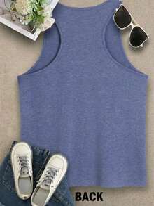 Spain 2026 World Cup Soccer Summer Tops, Summer Clothes, 2026 World Cup Blokecore Women's Casual Tank Top, Vintage Football Jersey Tee & 90s Retro Graphic Tee Style, Cotton Blend Soft Breathable Sleeveless T Shirt, Fan Must-Have - 藏蓝色 - 查看 5