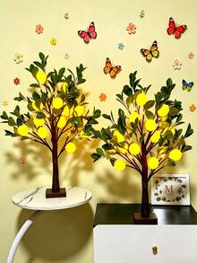 24 LED Artificial Lemon Tree Lamp, Lifelike Lemon Flowers And Green Leaves, Fairy Tree Lamp Suitable For Desk, Home, Wedding, Bedroom, Christmas, Wedding, Birthday, Party - Đèn cây chanh - Xem 2