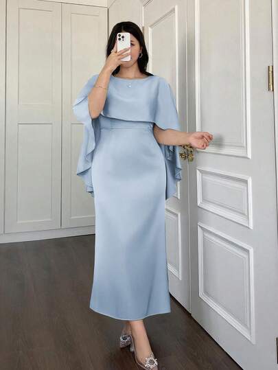 Đầm quấn dáng ôm thanh lịch dành cho nữ cỡ lớn, phù hợp cho mùa xuân và mùa hè.