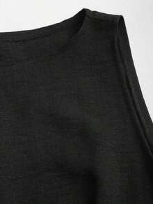 Sweetro Vestido mini de línea A con doble capa de volantes, sin mangas, en estilo vintage, romántico, elegante, juguetón, lindo, bohemio, para festivales de música, vacaciones, citas, trayectos y trabajo, apto para primavera/verano/otoño/invierno - Negro - Ver 3