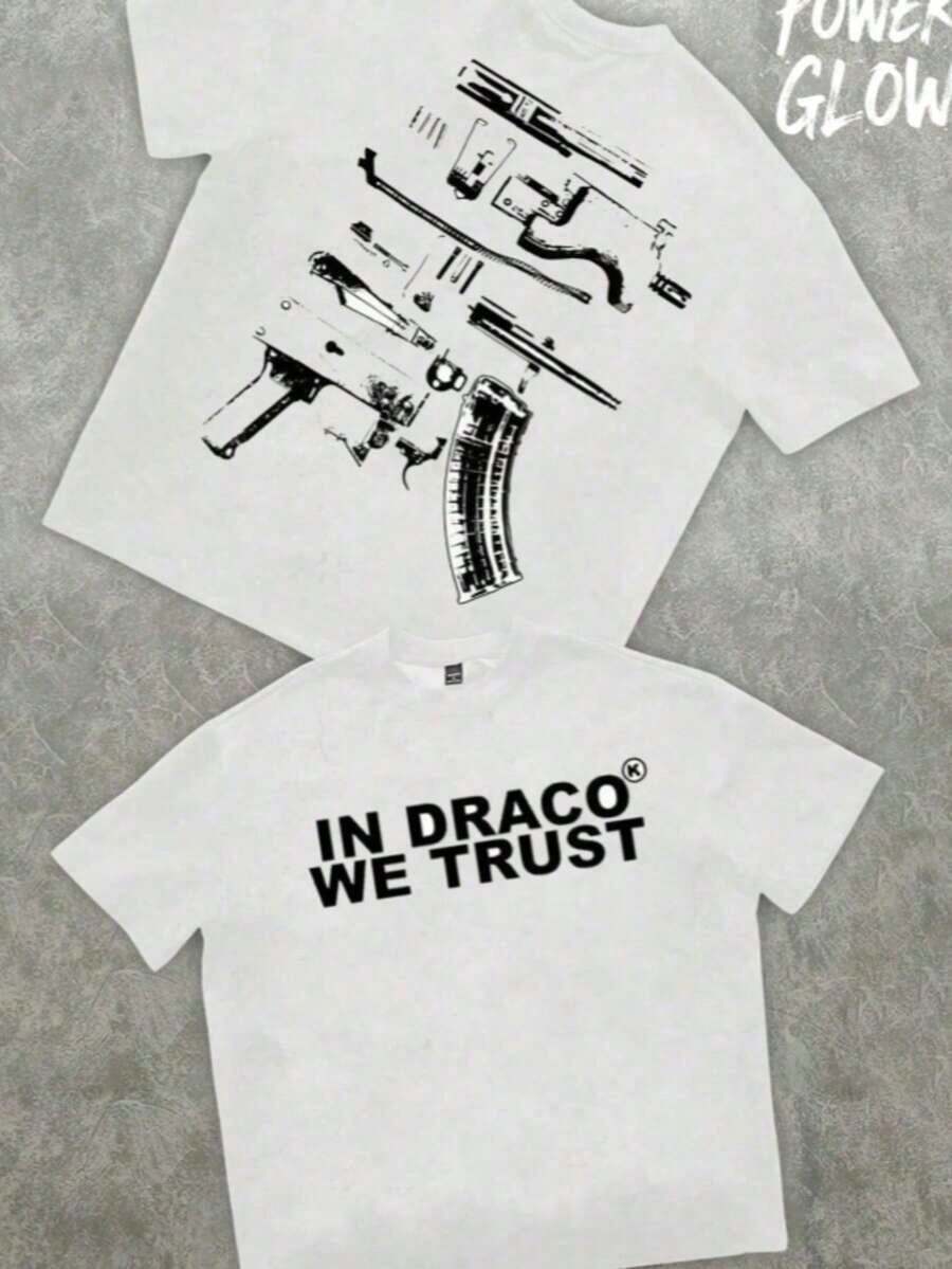 Camiseta casual de algodón con estampado gráfico "We Trust", estampada por ambos lados, color rosa claro, unisex, regalo para hombre, camiseta casual de algodón para hombre. Y2K, Camiseta de Verano para Hombre, Tallas Grandes, de la S a la 5XL, 100% Algodón, Duradera - Blanco - Ver 1
