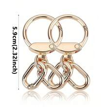 2 chiếc móc khóa xoay, móc khóa lò xo xoay hai đầu bằng kim loại, móc khóa carabiner xoay có vòng lò xo, thích hợp cho móc chìa khóa, túi xách, ví, dây đeo, đồ thủ công DIY. - Súng kim loại - Xem 4
