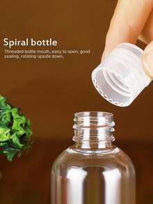 5pcs 1.01oz/1.69oz/3.38oz Flip-Top Plastic Refillable Bottles Set - Portable For Shampoo, Lotion, Toiletries - Fragrance-Free Suitable For Travel - White - View 6