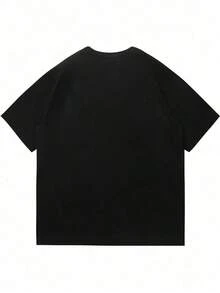 Camiseta de manga corta con estampado de perro de moda para hombre - Negro - Ver 4