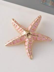 1pc Fashionable Minimalist Pink Starfish Brooch, Versatile For Women To Wear Anywhere, Suitable As Gift For Lover - E - View 1