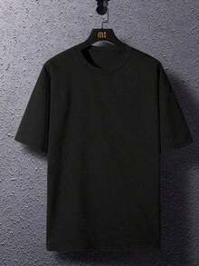Oversized Boxy Cut Short Sleeve T-Shirt, Cropped Streetwear Style, Modern Minimalist Style All-Season Essential Solid Color Top - Unisex T-Shirt, Comfortable Loose FitFashion ,été Homme,Men Women T-Shirt Print Tee,T-Shirt Homme,T Chemise Homme Coton,Y2k,Fête Des Peres - 1 - Xem 2