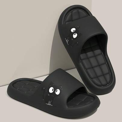 Cute Cat Breathable Soft Fashion Slippers For Men, All-Season Indoor Home Use Couple Bathroom Slippers, Comfortable EVA Slippers, Beach And Home Relaxation, Women's Cat Soft Sole Slippers - Cute Cat Design - Comfortable Non-Slip Quiet Slippers - Suitable For Various Occasions, Couple Non-Slip Indoor Bathroom Slippers, Indoor Leisure And Outdoor Activities, Indoor Home Slippers, Cute Cat Face Pattern Soft Sole Slippers, Perfect Gift For Pet Lovers