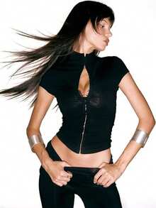 Conjunto de dos piezas  cardigan ajustable y pantalones liso estilo chic - Negro - Ver 2