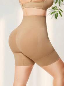 1pc Seamless High Waist Women Waist Cincher Panty, Postpartum Waist Shaping Shorts, Sports Fitness Waist Shaping Shorts - Apricot - View 4