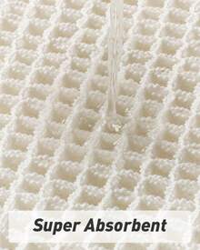 Waffle Bath Mat, Absorbent Non Slip Bathroom Rug With Tassels, Rubber Backed Floor Mat, Machine Washable Decorative Mat For Bathroom, 17" X 24", Brown - 白色的 - 查看 3