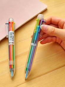 Bộ 6 bút bi đa màu 6 trong 1, 6 màu trong suốt, bút bi rút nhiều màu, ngòi 0.5mm, văn phòng phẩm dễ thương, bán sỉ, thích hợp cho nhật ký, ghi chú và đồ dùng học tập (Nhiều màu) - Bút bi trong suốt 6 màu - Xem 6