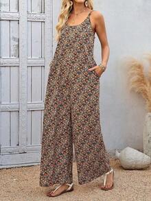 Mono Casual de Pierna Ancha con Bolsillos en Color Sólido para Mujer - Multicolor 5 - Ver 7
