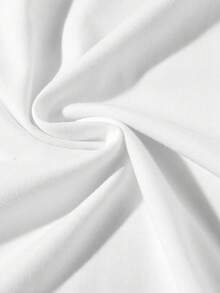 1 pieza de camiseta de cuello redondo con estampado de ojos grandes, estilo Y2K, ropa de verano para hombre, camiseta holgada, para verano al aire libre, moda urbana, 180g, 100% algodón. - Blanco - Ver 5