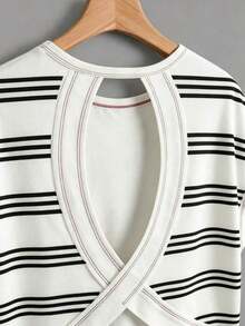 Cut Out Back Batwing Sleeve Tee IZ30 - Nhiều màu 4 - Xem 5