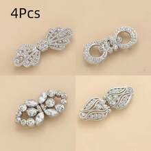 2Pcs/4Pcs Set Elegant High-End Buttons, Fur Coat Decorative Buttons With Rhinestone Decoration, Suitable For Capes, Jackets, Coats, Trench Coats And Shawls, Invisible Sewing Hole Design, Traditional Cheongsam Buttons - Multicolor - View 14
