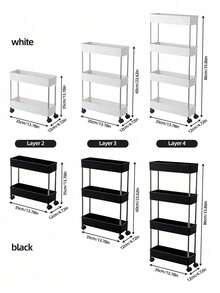 1-Piece Set Slim Storage Cart 4 Tier,Bathroom Organizer Rolling Utility,Mobile Shelving Unit Slide Out For Office, Kitchen, Laundry Room & Narrow Places - Multicolor - View 11