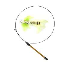 1pc Cat Teaser Wand Toy With Feather & Bell Replacements, Interactive Pet Toy For Cats To Play And Exercise, Suction Cup Handheld Cat Wand - Black and White - View 27