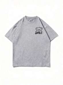 Zrgoth Men's Simple And Versatile Printed Short Sleeve T-Shirt - Grey - View 5
