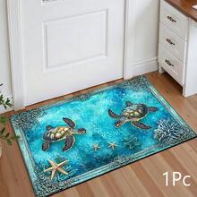 Thảm in hình sinh vật biển 2D phong cách retro, mềm mại và bền, có thể giặt được, thích hợp cho lối vào, hiên nhà, phòng khách, phòng tắm, phòng ngủ, phòng chơi game, phòng giặt, trang trí ký túc xá. - Nhiều màu - Xem 13