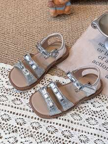 Children's Fashionable Minimalist Anti-Slip Durable Soft Comfortable Sandals, Suitable For Spring And Summer - Silver - View 1