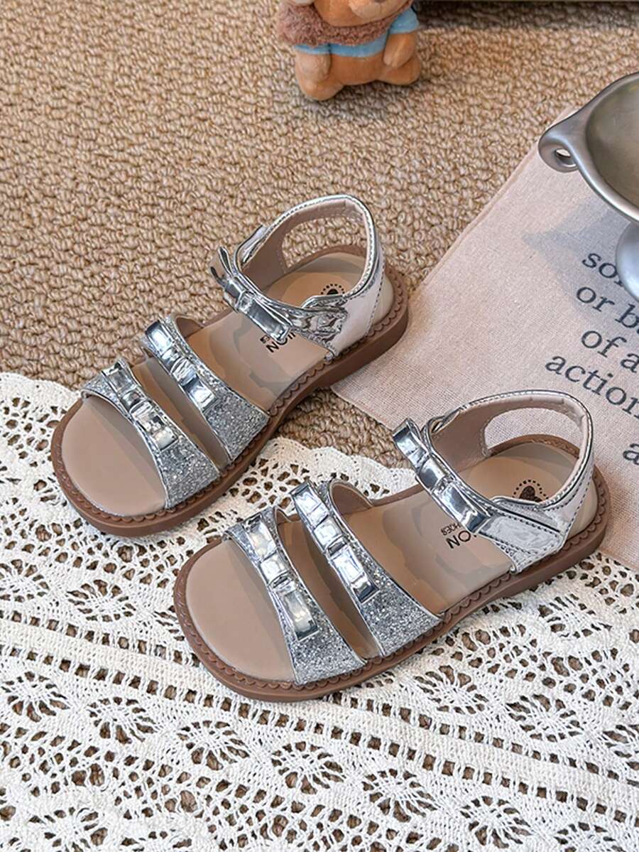 Children's Fashionable Minimalist Anti-Slip Durable Soft Comfortable Sandals, Suitable For Spring And Summer - Silver - View 1