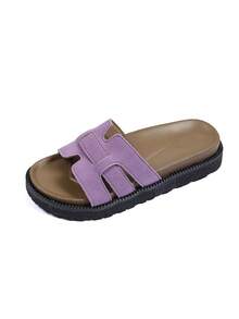 New Fashion Buckle Open Toe Platform Slippers, Comfortable Versatile Dirt-Resistant Beach Sandals Suitable For Daily Wear - Purple - View 10