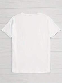 1 pieza Camiseta Casual BIG THUNDER con Estampado de Ferrocarril de Montaña - Cuello Redondo y Manga Corta para Primavera y Verano - Ropa de Mujer 210g 100% Algodón, los diseños están completamente impresos. Unisexo. - Blanco - Ver 2