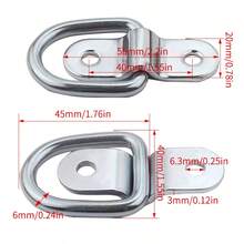 4 pièces/set Sangles d'arrimage de conteneur et sangles d'arrimage de fret - Anneaux en D montés en surface. Comprend 4 anneaux en D robustes et plaques de montage avec 8 vis. Convient pour les camions à caisse, les remorques, les bateaux et l'arrimage de fret de véhicule | Accessoires de quincaillerie. - Argent - Voir 4