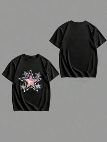 1 Pieza de Moda Casual para Hombres y Mujeres, Regalo Personalizado con Tema de Gato - Camiseta Personalizada para Mujer, Imprime tu Eslogan Exclusivo, Añade tu Propio Texto/Imagen (Patrón de Insignia/Logotipo de Empresa/Foto Familiar/Selfie). A la moda, hippie, casual, estilo minimalista. Ropa Masculina Personalizada y Única, Guardarropa Compacto, Ropa Básica/Urbana para Hombre. Regalo ideal para novio, familiares, amigos, adecuado para cumpleaños, vacaciones, escuela/competencias, deportes/escalada, también adecuado para la moda de otoño y eventos urbanos. Black Summer es versátil, fácil de combinar, adecuado para el uso diario, el estilo urbano, conjuntos de vacaciones y ropa de fin de semana. - Negro - Ver 4