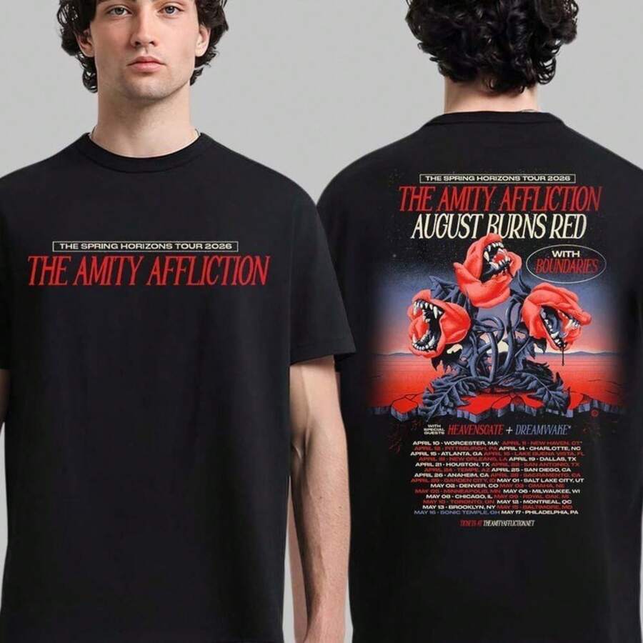 The Amity Affliction2 The Spring Horizons Tour 2026 Schedule Dates Shirt - Black - View 1