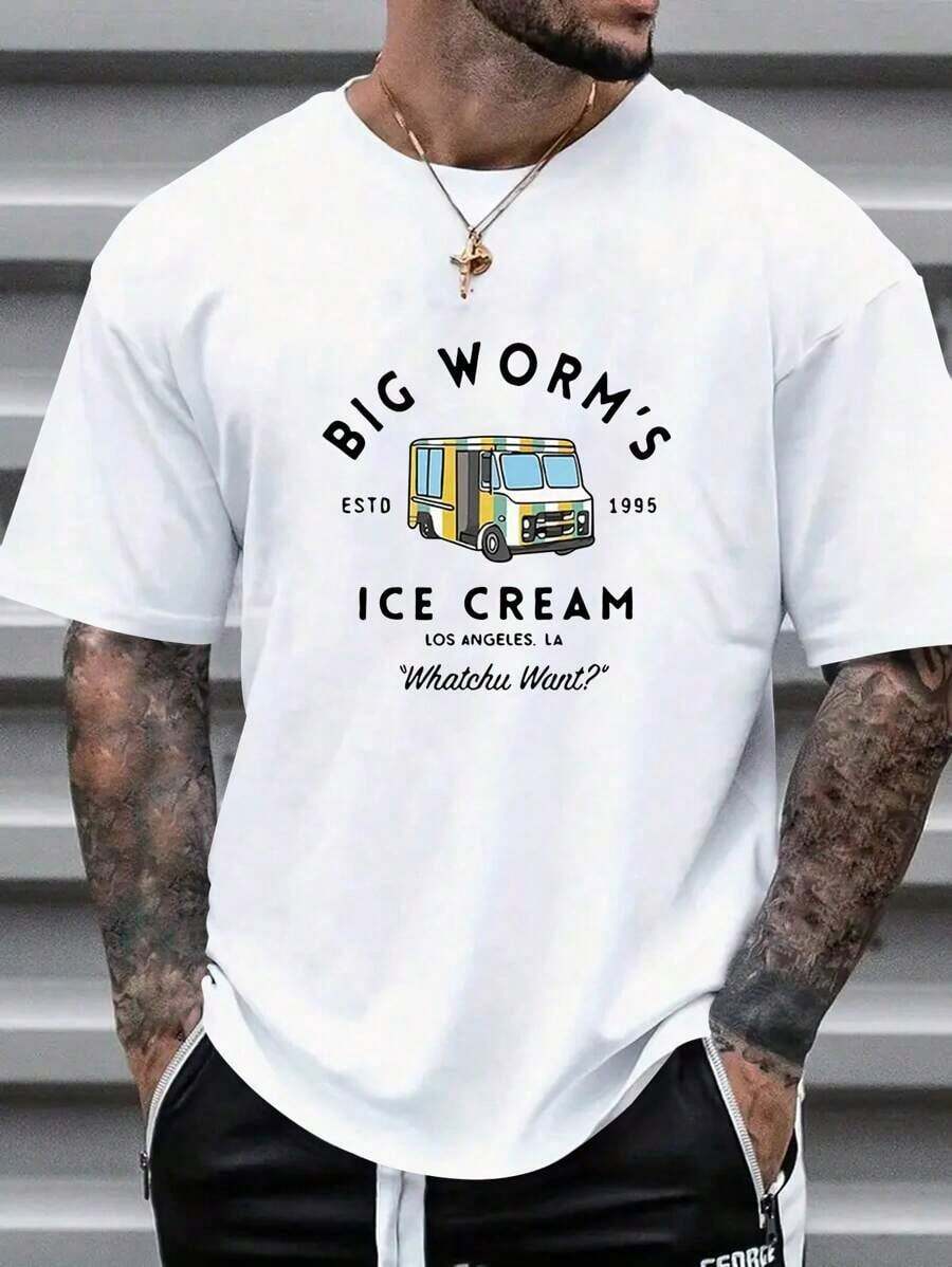 Men's Casual Crew Neck T-Shirt - White - View 1