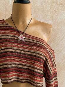 Casual 2-Piece Set Consisting Of A Cropped Top With An Irregular Neckline And Lettuce Hem, And Shorts, In A Solid Color, For Vacation, Spring/Summer - Multicolor 14 - View 5