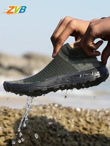 ZVB Pantofi de plajă pentru femei, pantofi de apă, pantofi de antrenament desculți, design ușor antiderapant, potriviți pentru antrenament de fitness, surfing pe plajă, înot, piscină, drumeții în aer liber - Verde Armată - Vizualizare 2